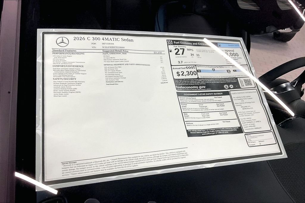 New 2026 Black Mercedes-Benz C 300 image 13