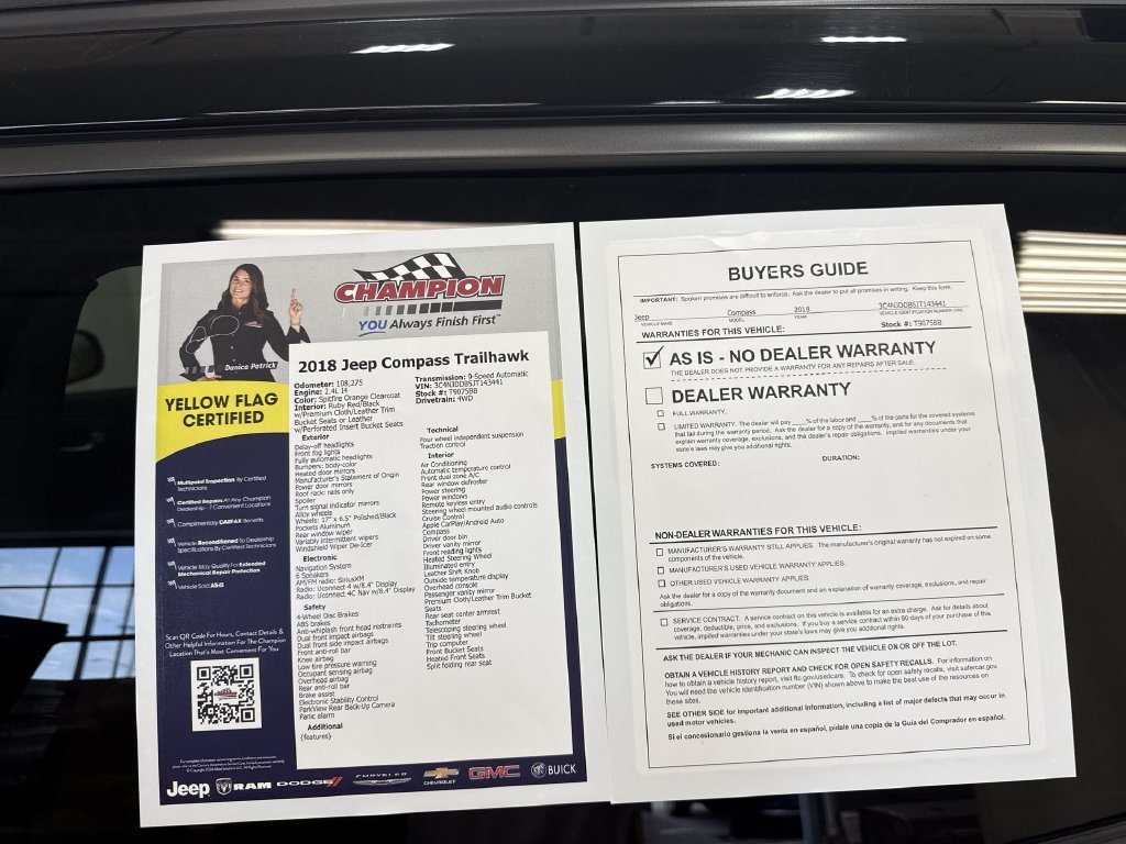 Used 2018 Spitfire Orange Clearcoat Jeep Trailhawk image 43