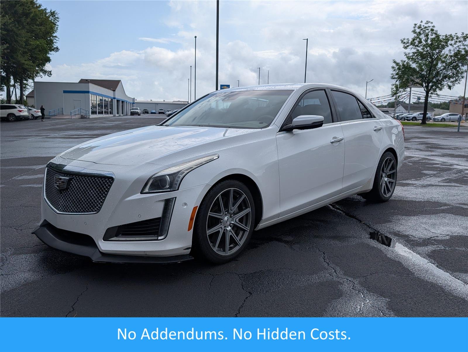 Used 2016 CRYSTAL WHITE TRICOAT Cadillac V-Sport Premium RWD image 1