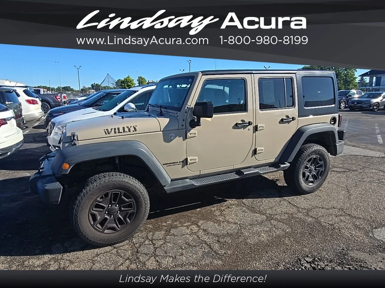 Used 2016 Mojave Sand Clearcoat Jeep Unlimited Willys image 2