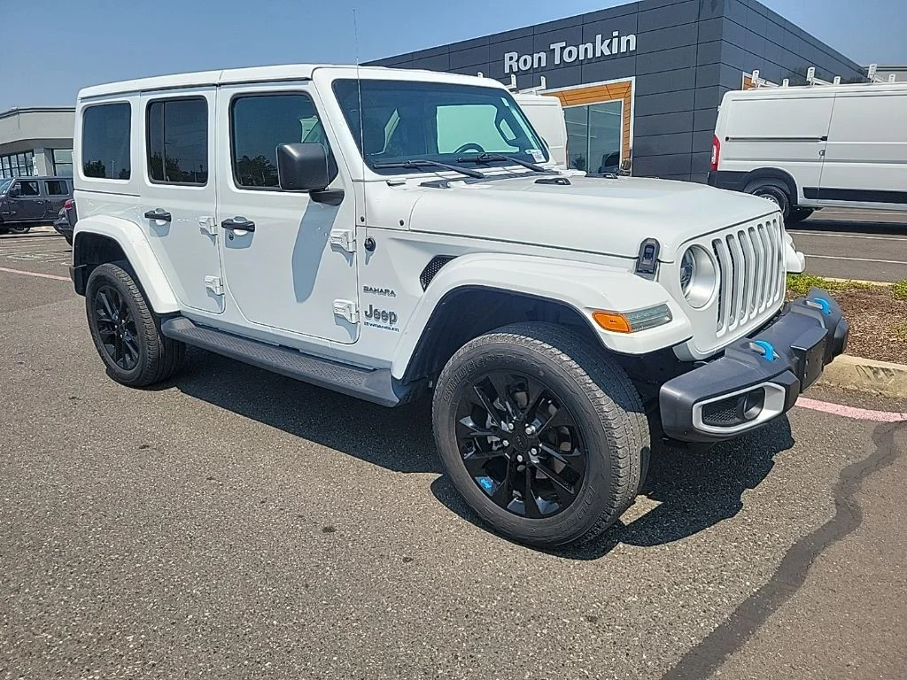 Used 2023 Bright White Clearcoat Jeep Sahara 4xe image 7