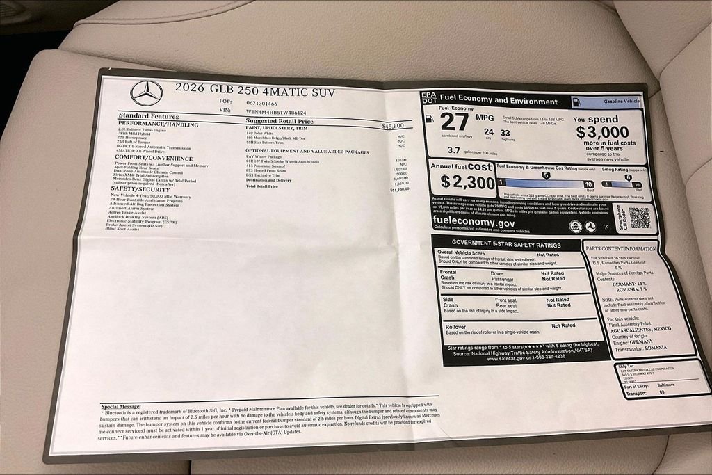 New 2026 Polar White Mercedes-Benz GLB 250 image 13
