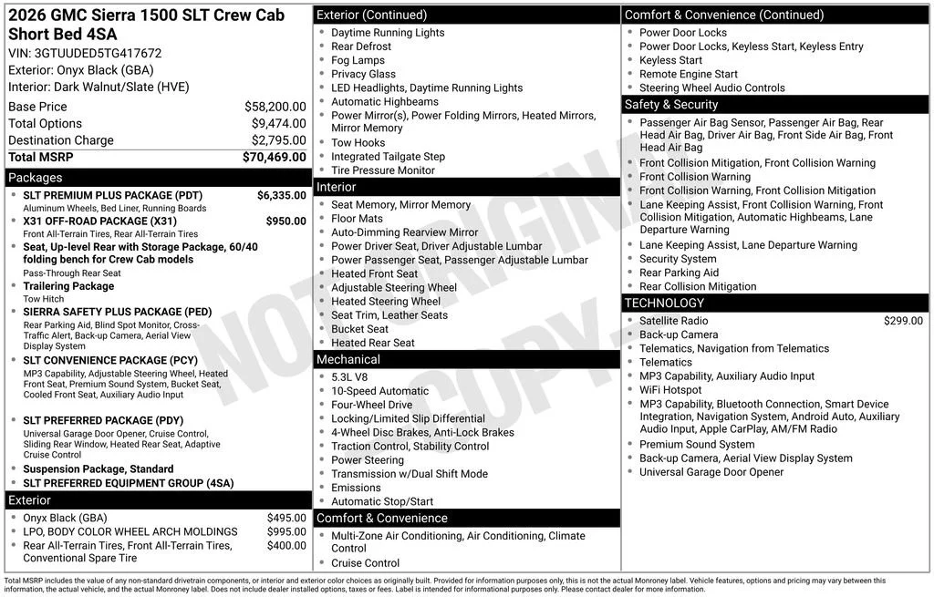 New 2026 Onyx Black GMC SLT image 18