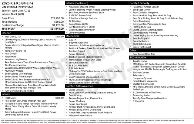 Certified Used 2025 Gray Kia GT-Line image 2