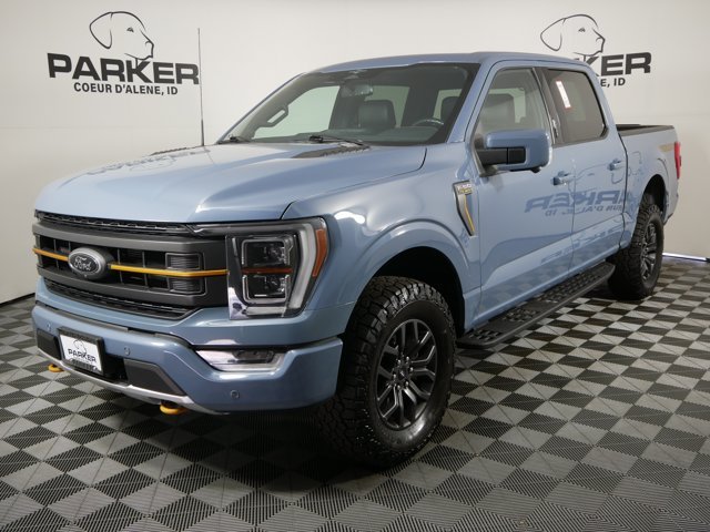 Used 2023 Azure Gray Metallic Tri-Coat Ford Crew Cab Tremor image 1