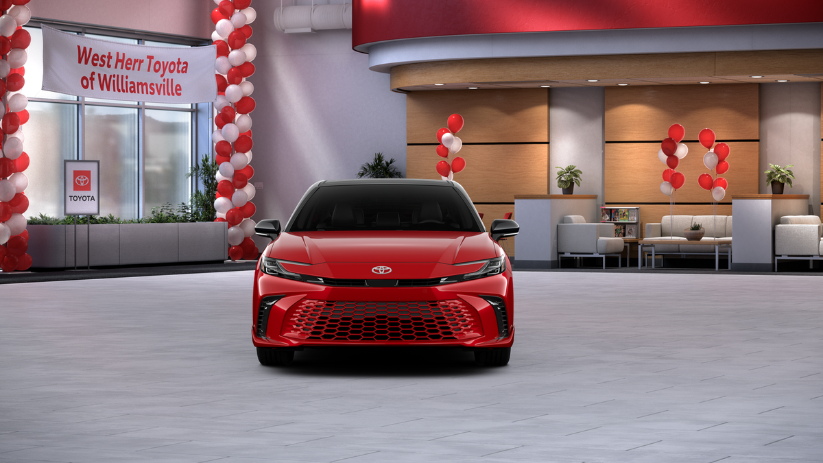 New 2026 Supersonic Red with Midnight Black Metallic roof Toyota XSE image 17