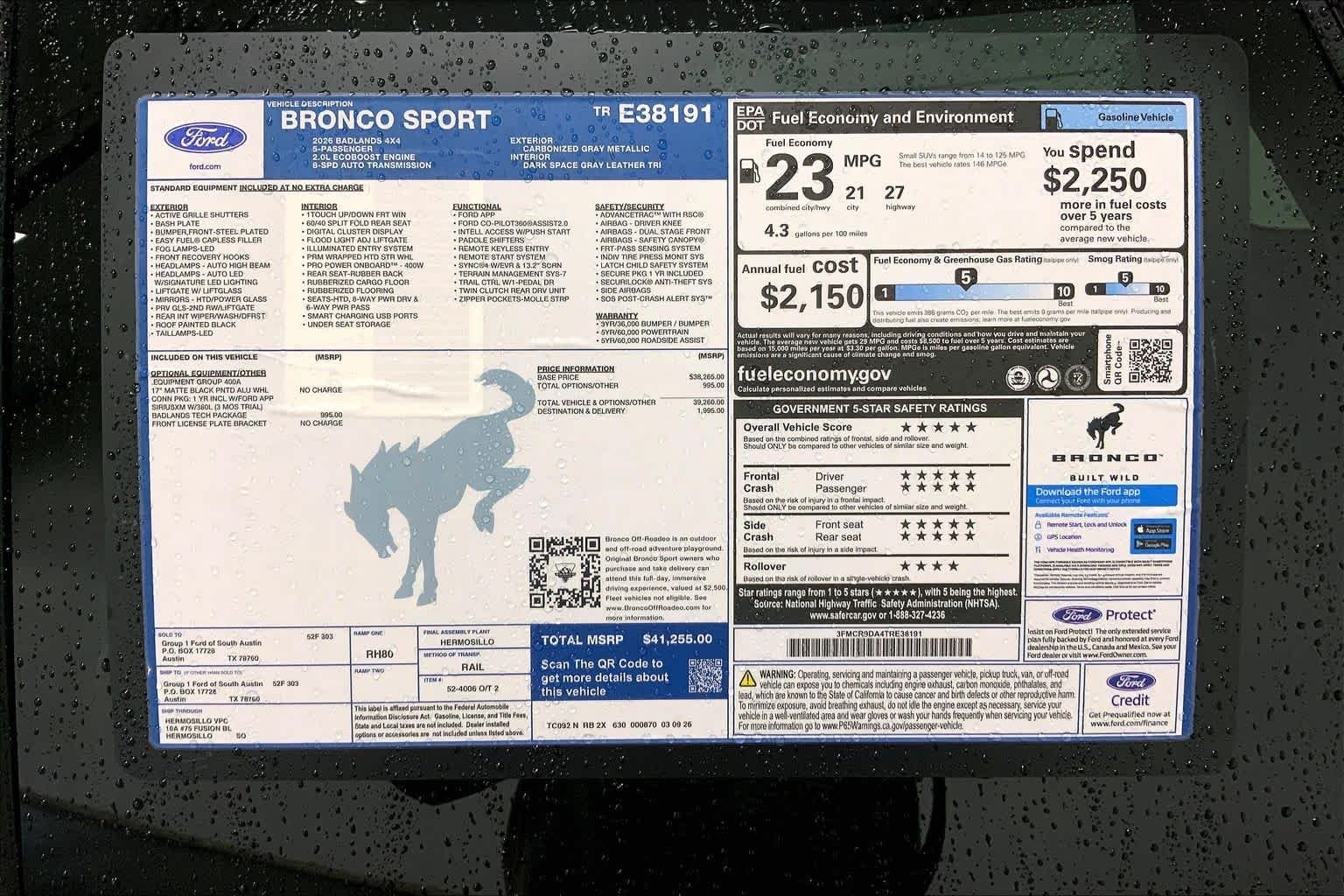 New 2026 Carbonized Gray Metallic Ford Badlands® image 21