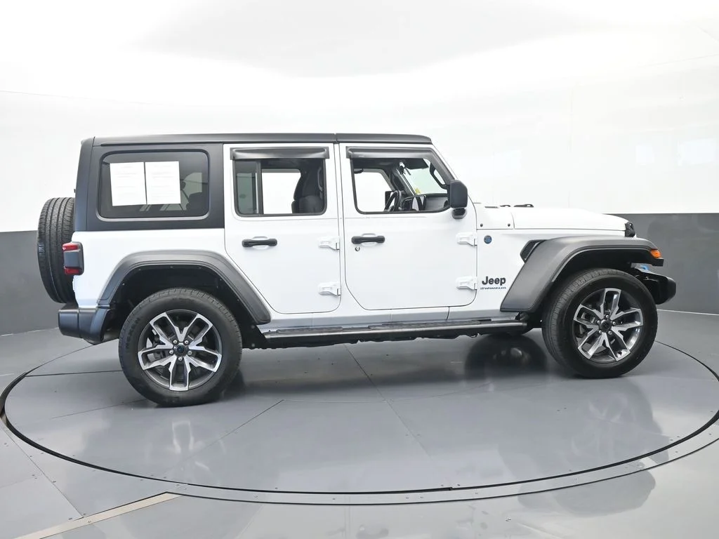 Used 2024 Bright White Clearcoat Jeep Sport S 4xe image 7