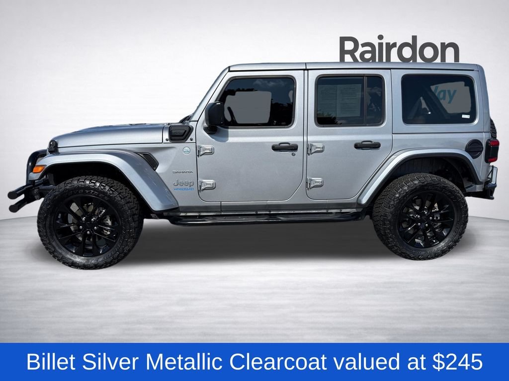 Used 2021 Silver Jeep Unlimited Sahara 4xe image 4