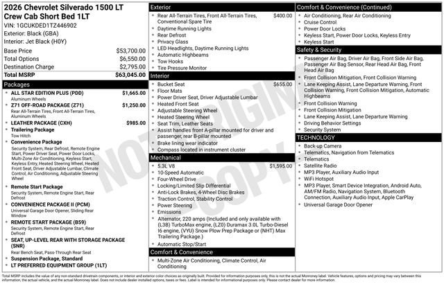 New 2026 Black Chevrolet LT image 25