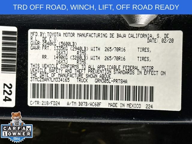 Used 2020 Black Toyota TRD Off-Road image 29