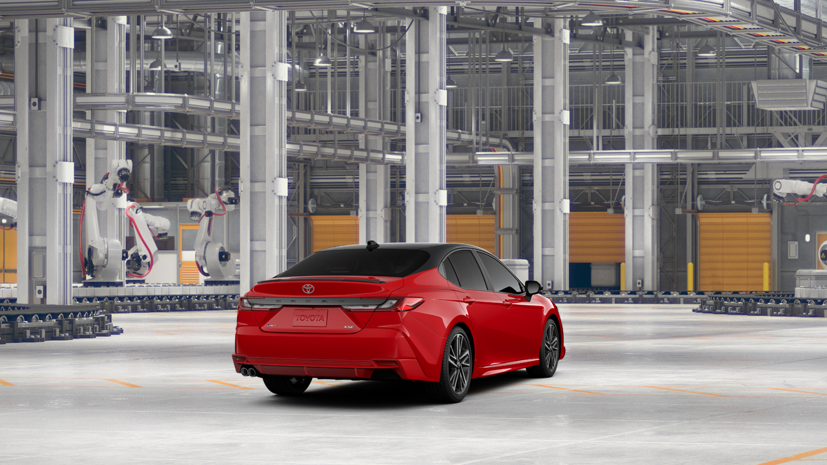 New 2027 Supersonic Red with Midnight Black Metallic roof Toyota XSE image 9