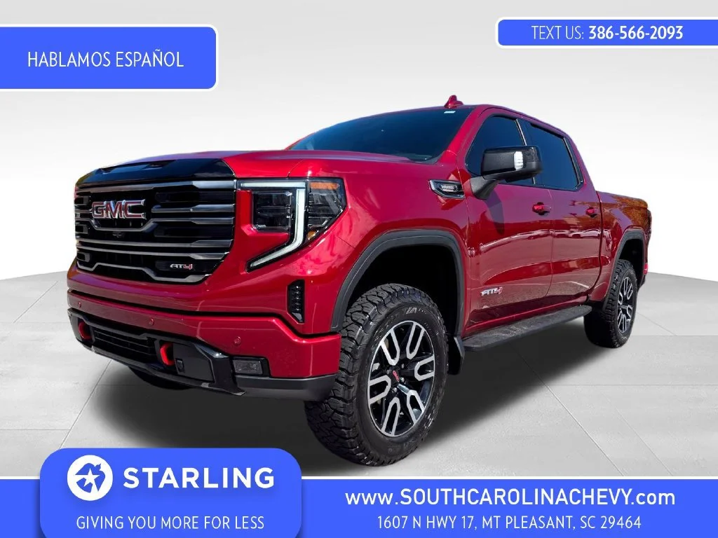 Used 2025 Volcanic Red Tintcoat GMC AT4 image 1