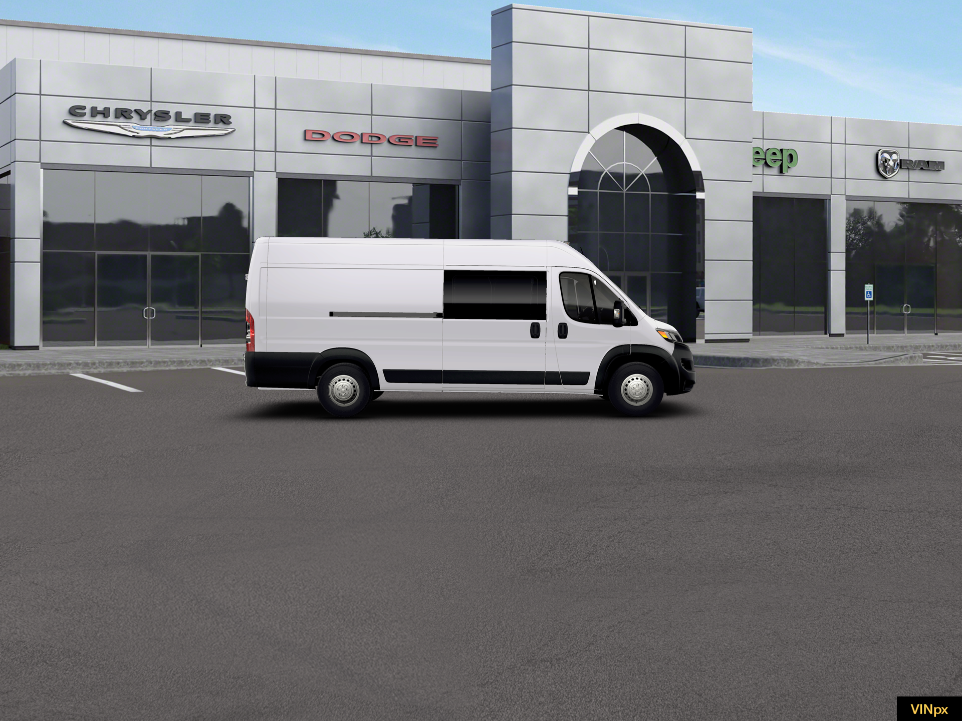 New 2026 Bright White Clear-Coat Exterior Paint RAM Cargo Van Tradesman High Roof 159