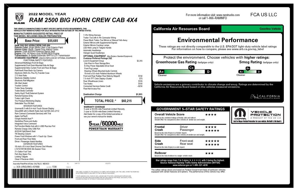 Used 2022 White Ram Big Horn image 4