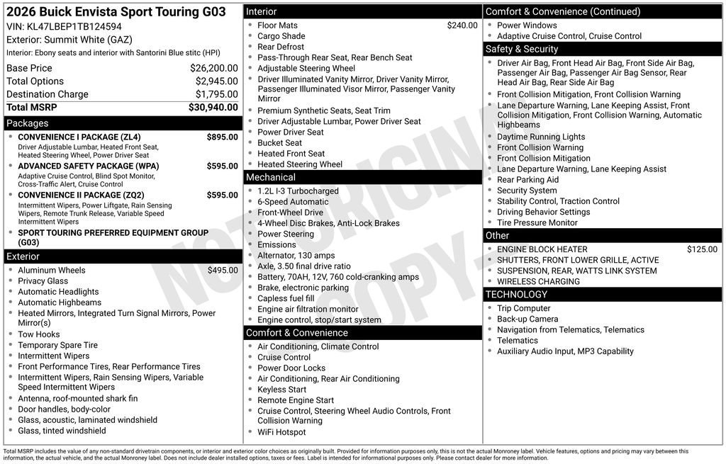 2026 Buick Envista Sport Touring's photo