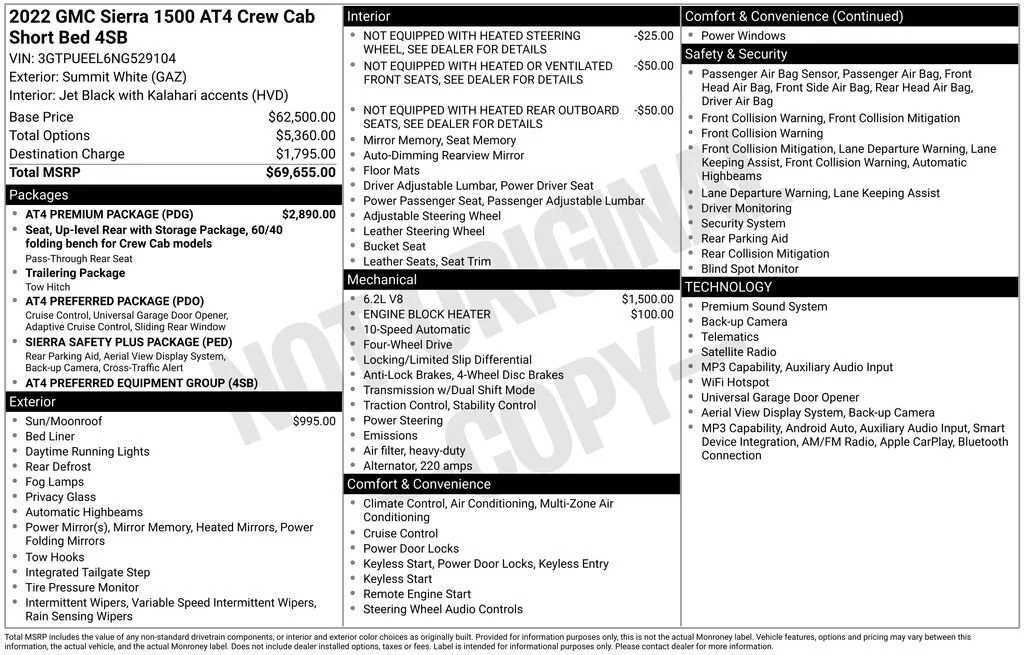 Used 2022 Summit White GMC AT4 image 7