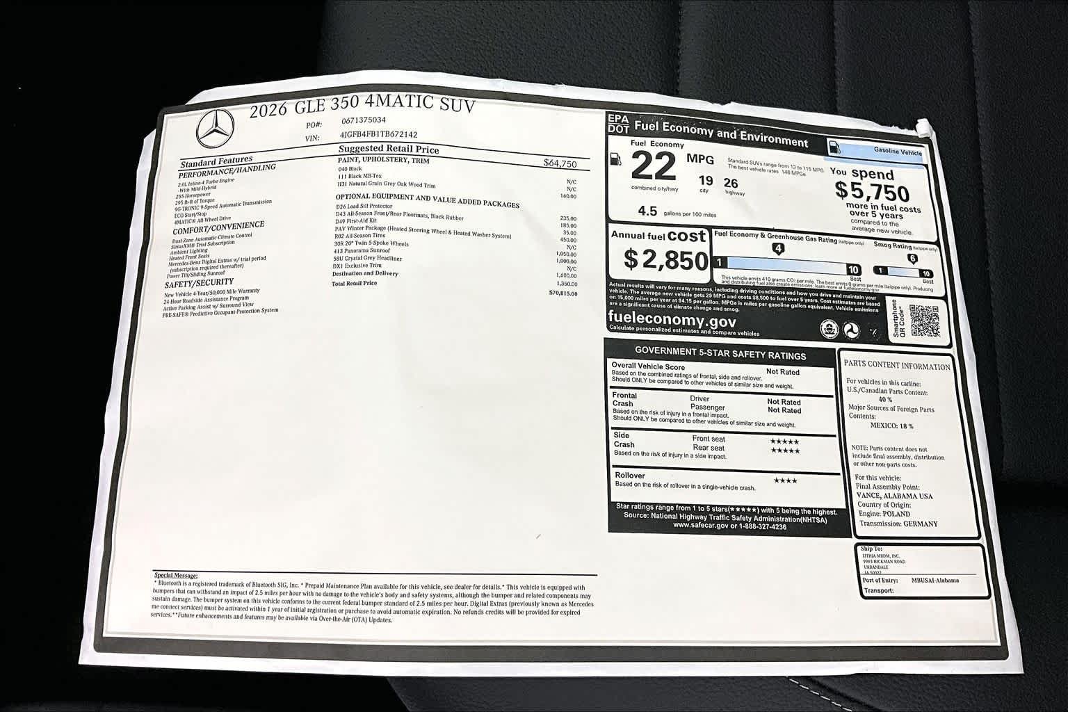 New 2026 Black Mercedes-Benz GLE 350 image 26