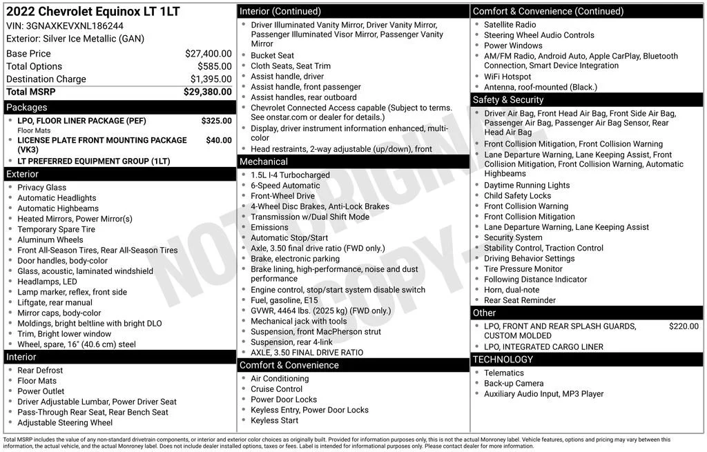 Used 2022 Silver Ice Metallic Chevrolet LT image 8