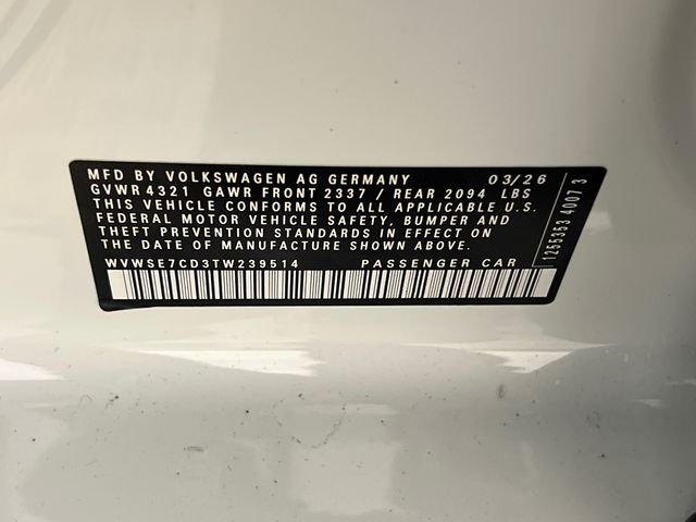 New 2026 White Volkswagen 2.0T SE image 22