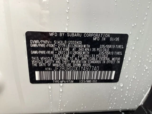 New 2026 CRYSTAL WHITE PEARL Subaru Limited XT image 16