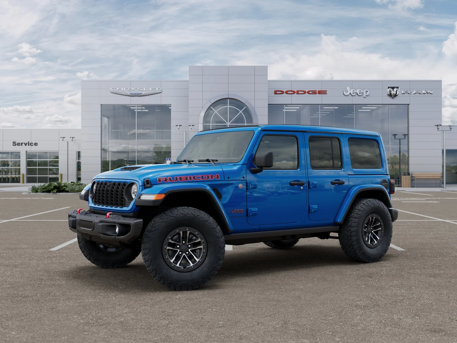 New 2026 Hydro Blue Pearl-Coat Exterior Paint Jeep Rubicon X image 2