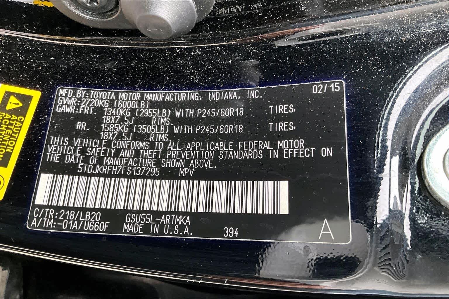 Used 2015 Attitude Black Metallic Toyota XLE image 32