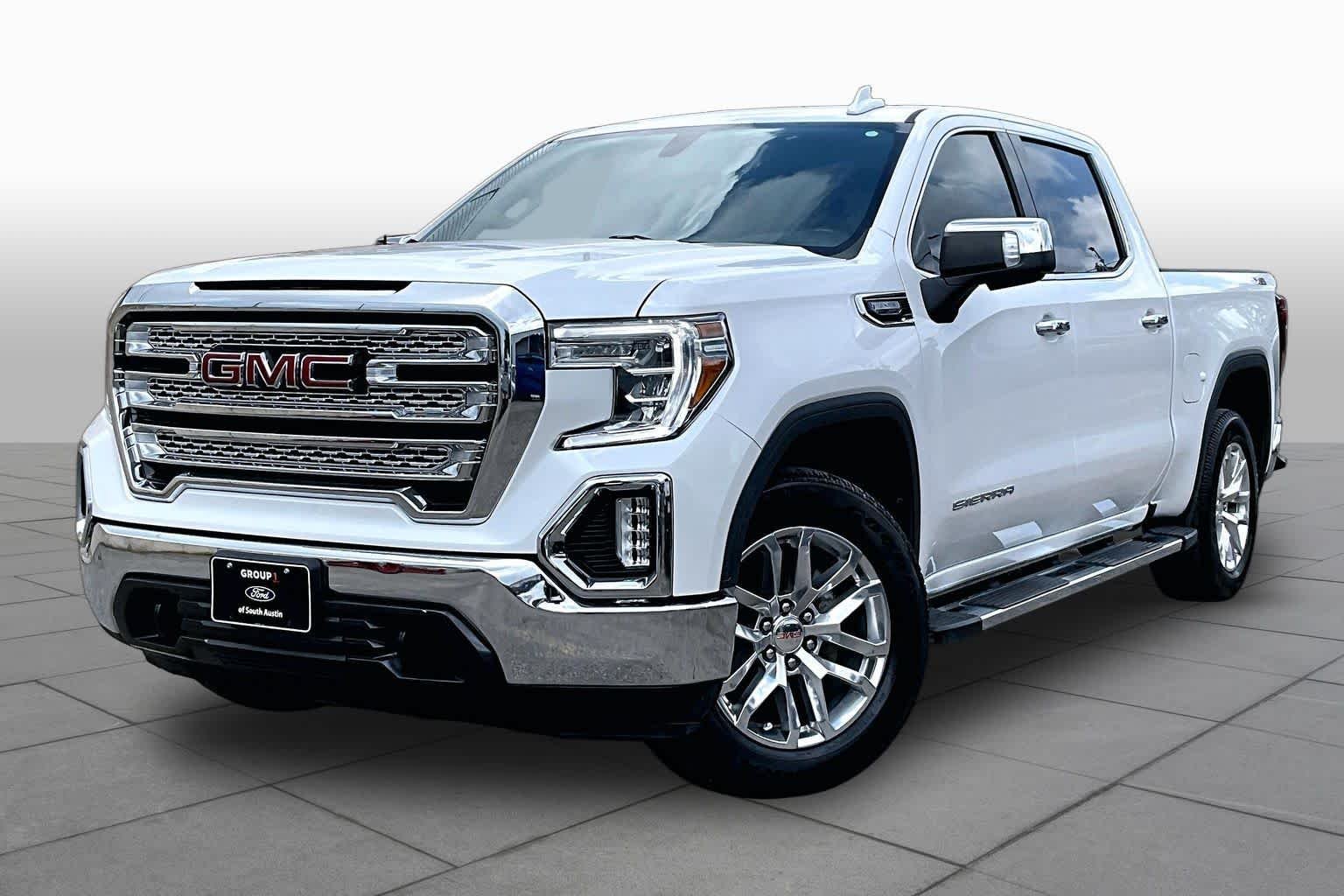 Used 2021 White Frost Tricoat GMC SLT image 36