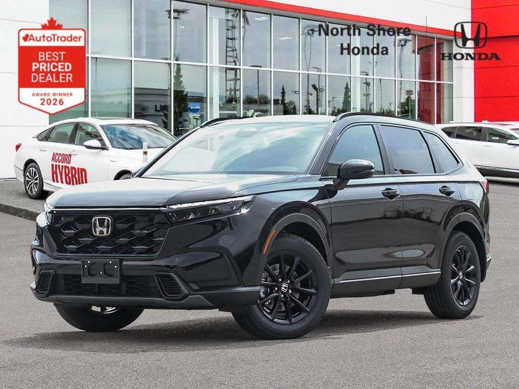 New 2026 Crystal Black Pearl Honda SPORT HYBRID [ AWD   REMOTE START   KEYLESS ENTRY image 1