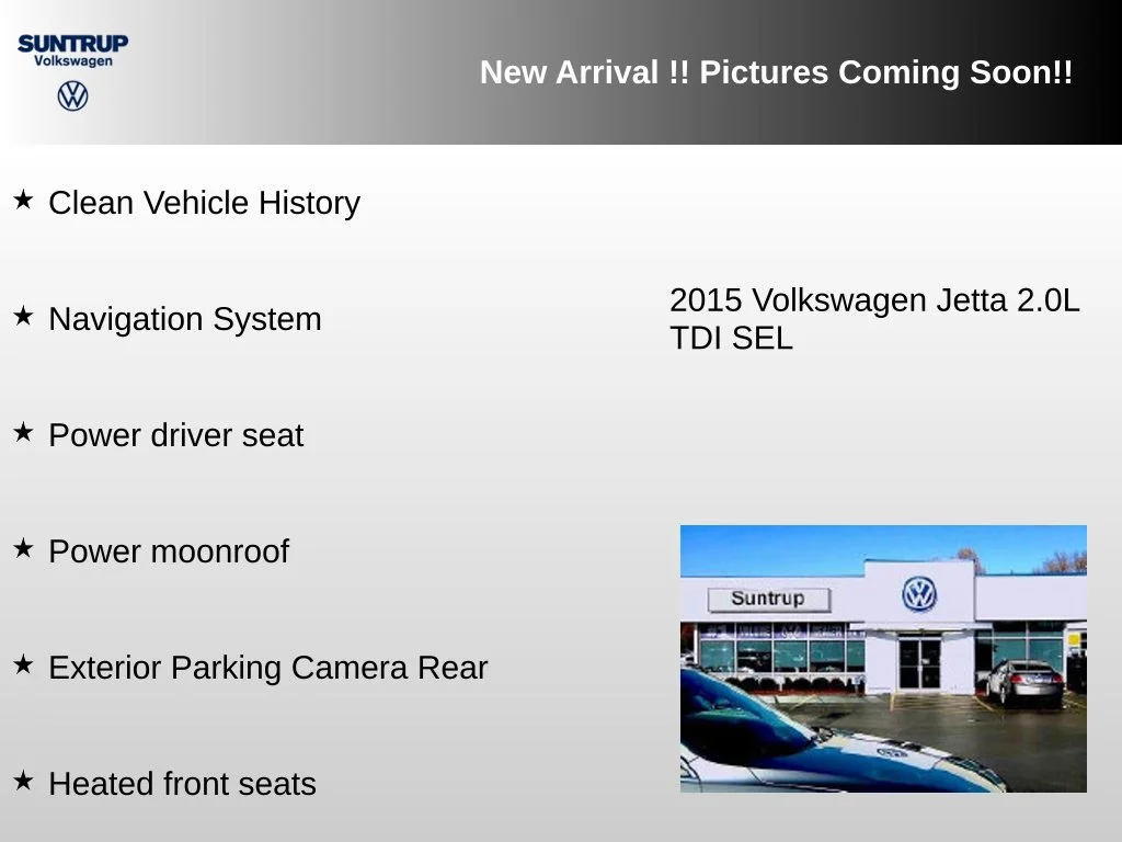 Used 2015 Silver Volkswagen 2.0L TDI SEL image 2