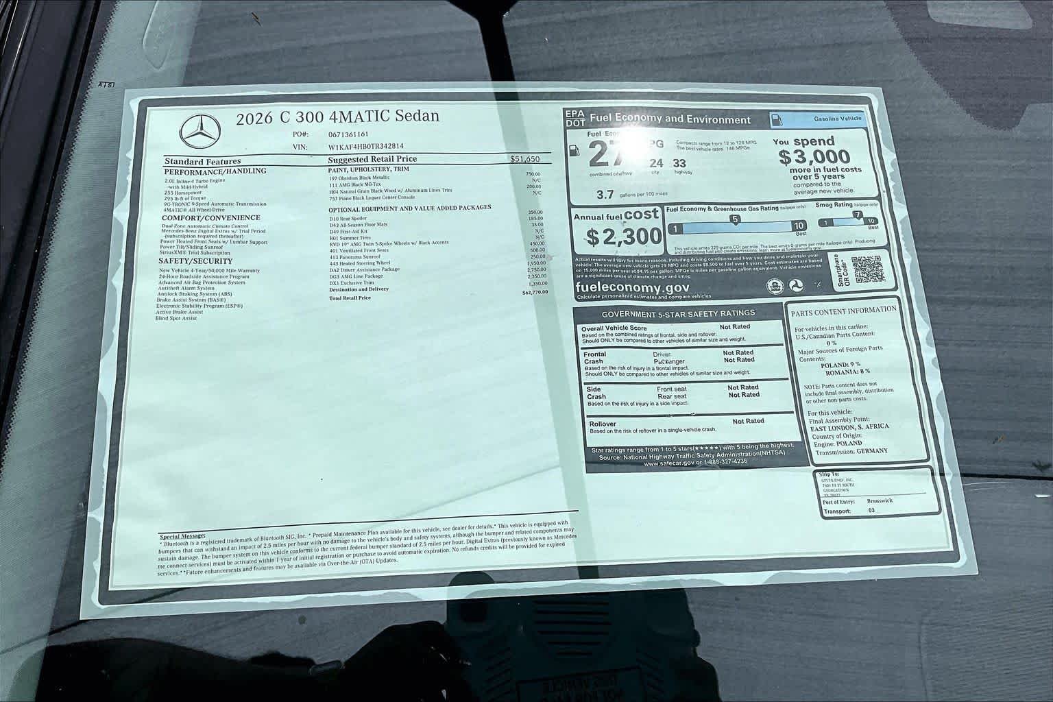 New 2026 Obsidian Black Metallic Mercedes-Benz C 300 image 22