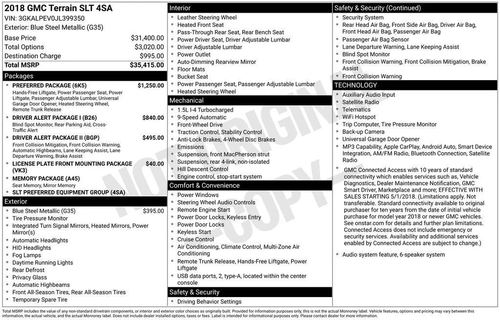 Used 2018 Blue GMC SLT image 10