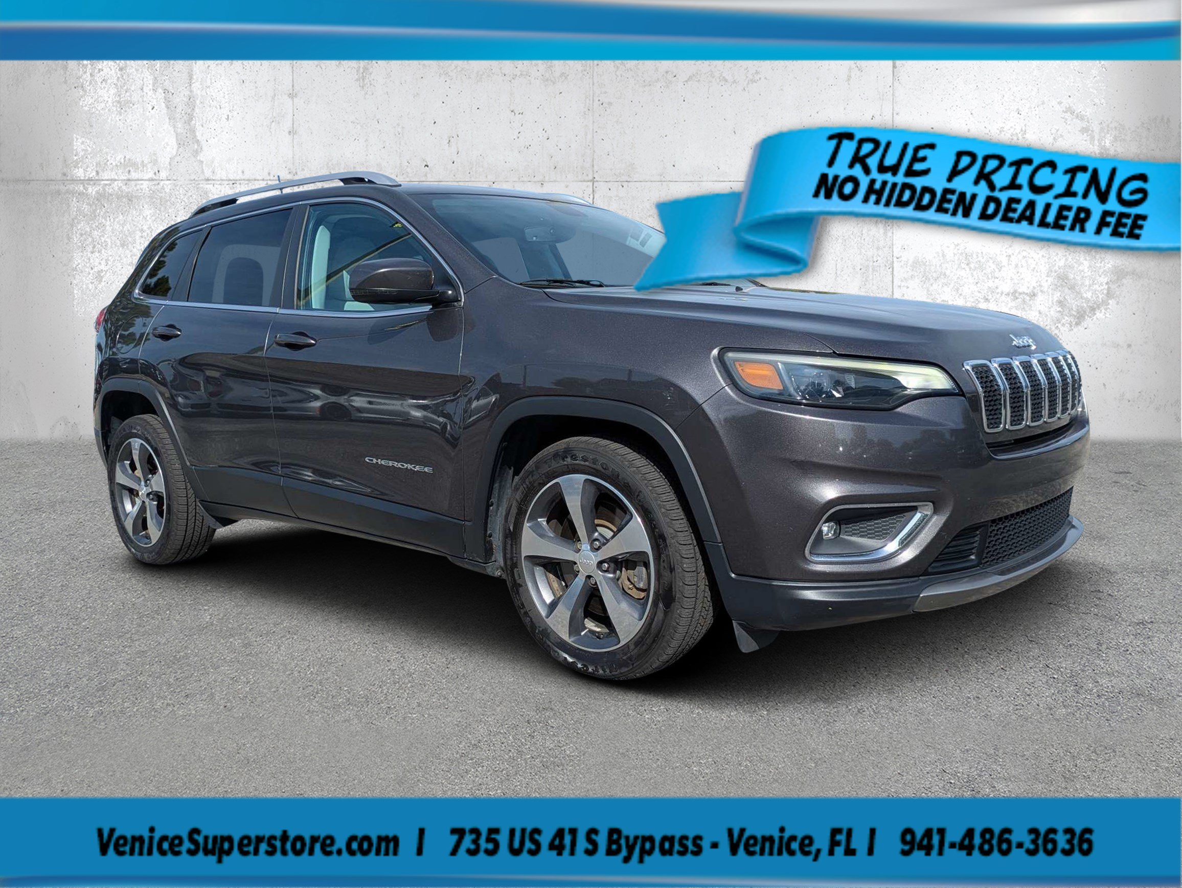 Used 2019 Granite Crystal Metallic Clearcoat Jeep Limited image 1