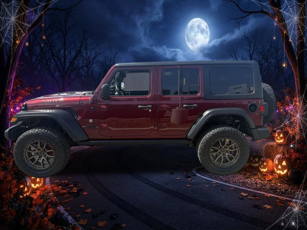 Used 2021 Red Jeep Unlimited Willys image 2