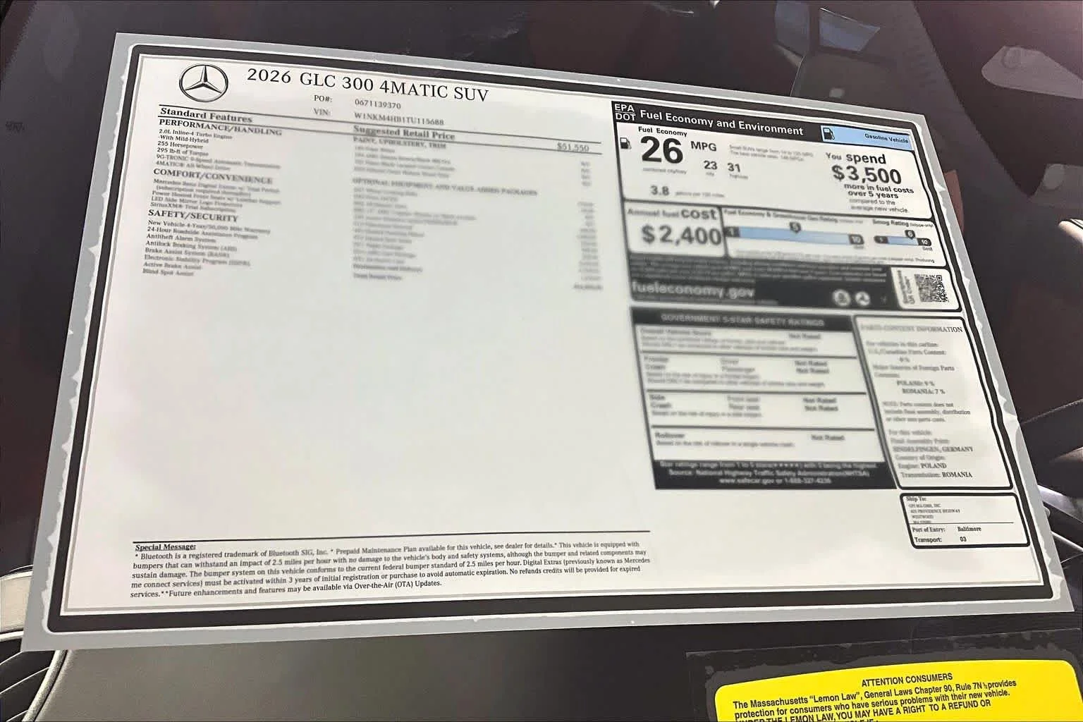 New 2026 Polar White Mercedes-Benz GLC 300 image 18