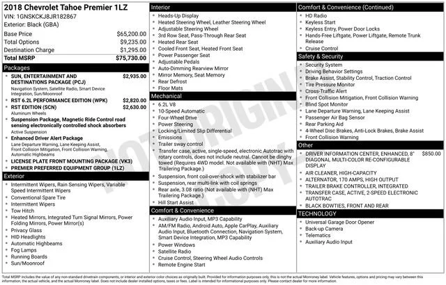 Used 2018 BLACK Chevrolet Premier image 1