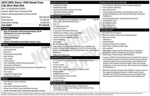 Used 2023 WHITE FROST TRICOAT GMC Denali image 43