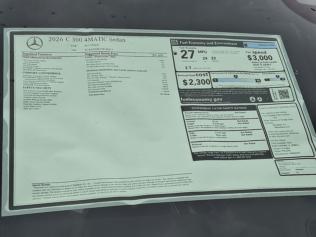 New 2026 Selenite Grey Metallic Mercedes-Benz C 300 image 19