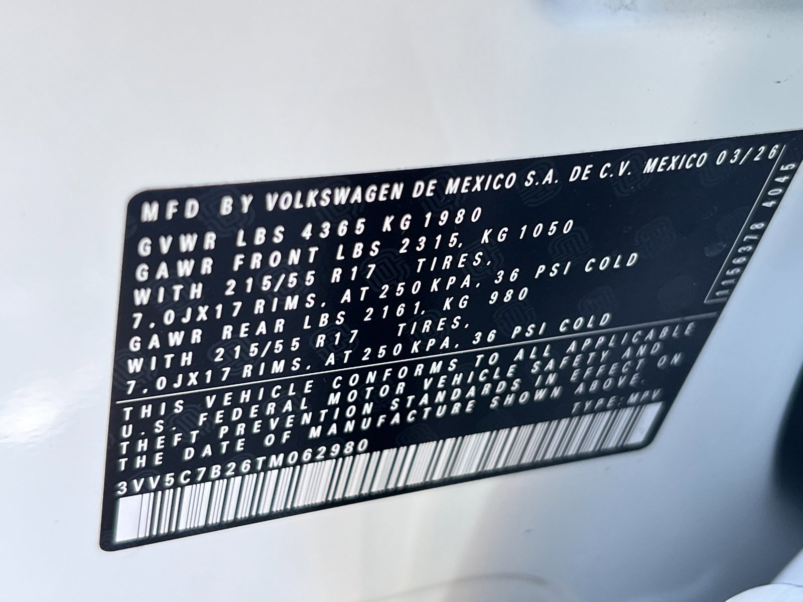 New 2026 Pure White Volkswagen S image 26