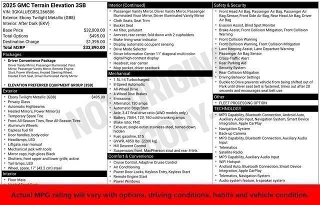 Used 2025 Black GMC Elevation image 62