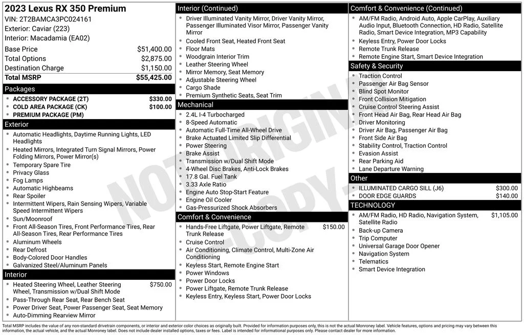 Used 2023 Black Lexus 350 Premium image 6