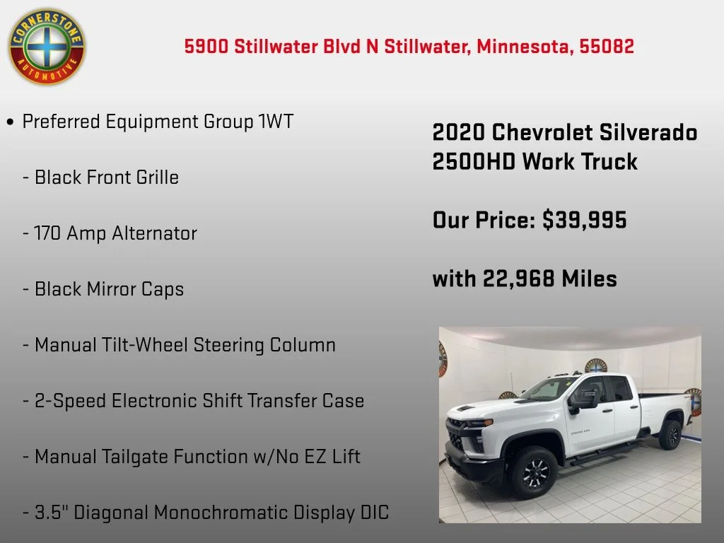 Used 2020 White Chevrolet Work Truck image 10