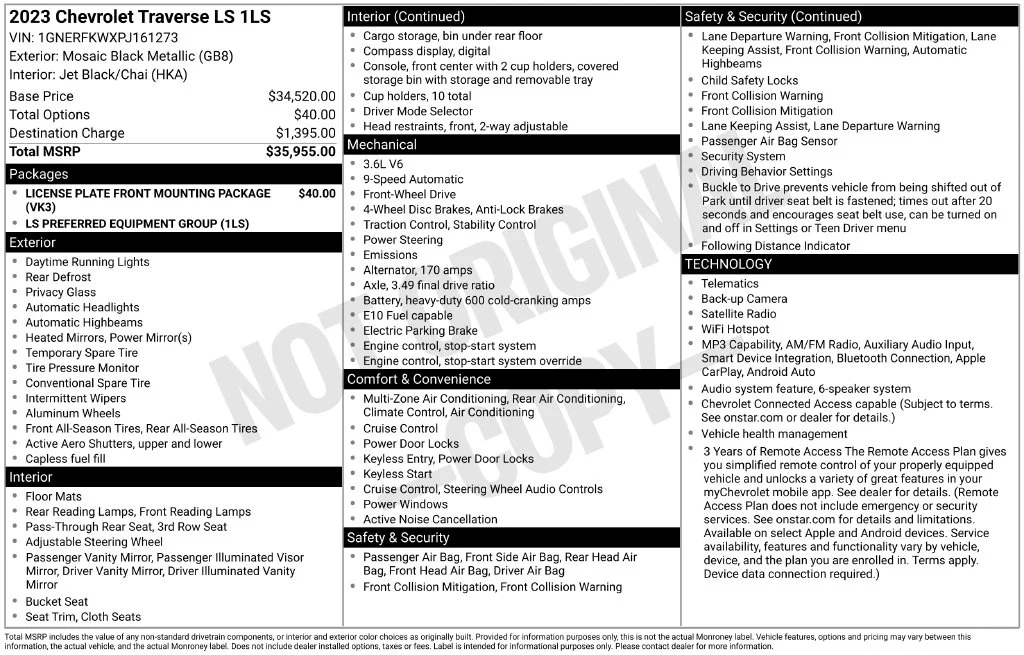 Used 2023 Black Chevrolet LS image 40