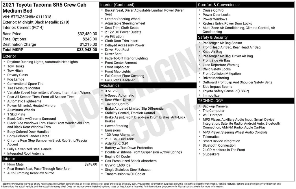 Used 2021 Black Toyota SR5 image 4