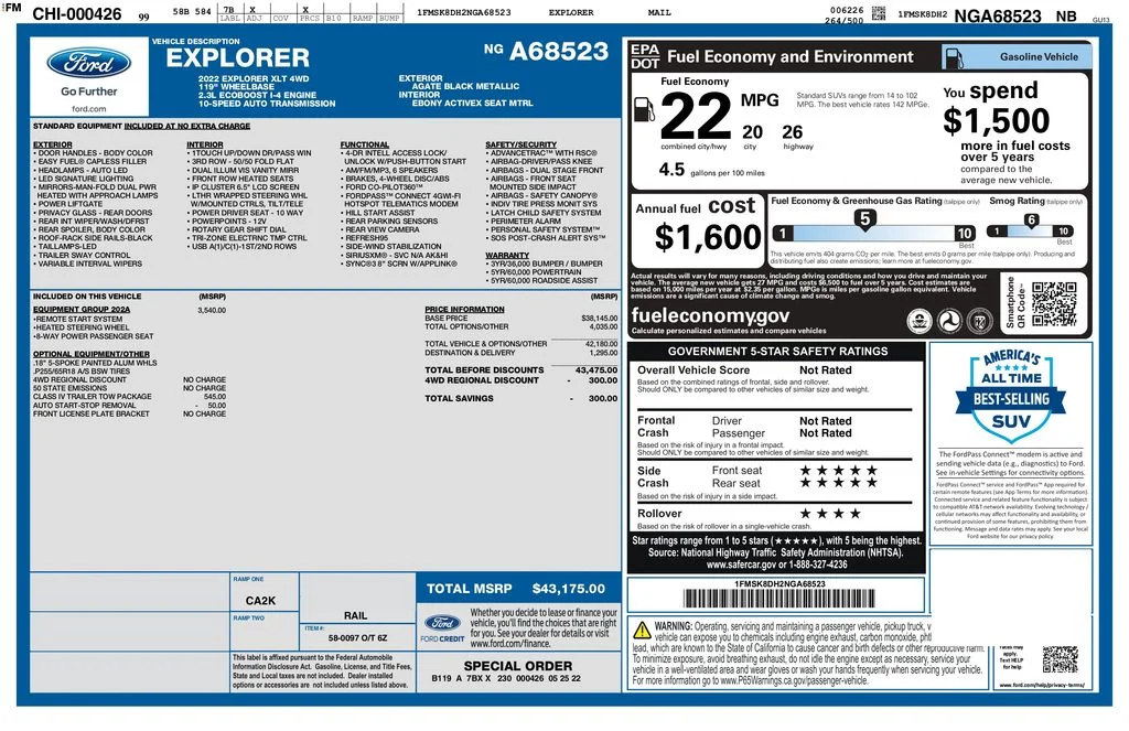 Used 2022 Black Ford XLT image 3