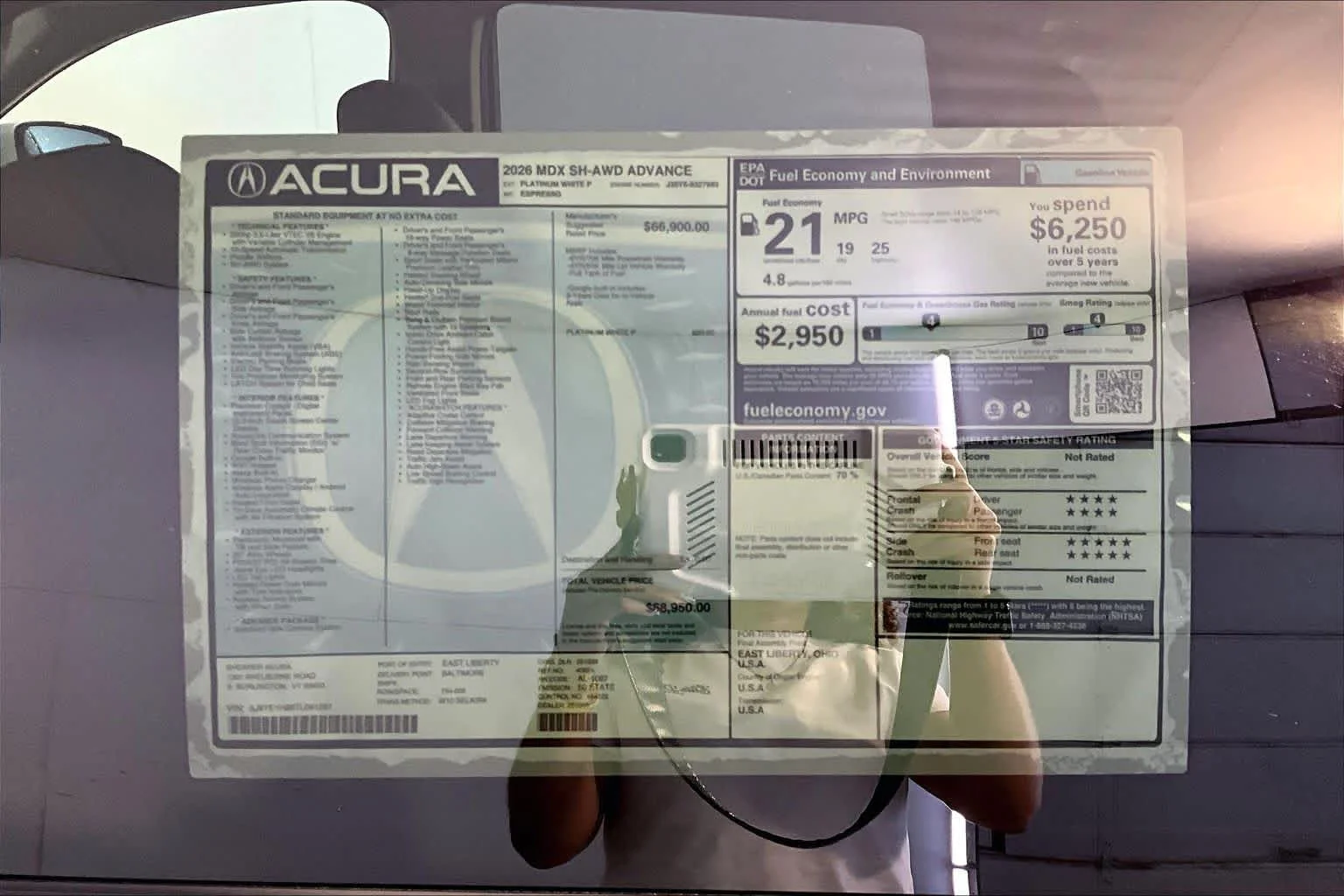 New 2026 Platinum White Pearl Acura With Advance Package image 19