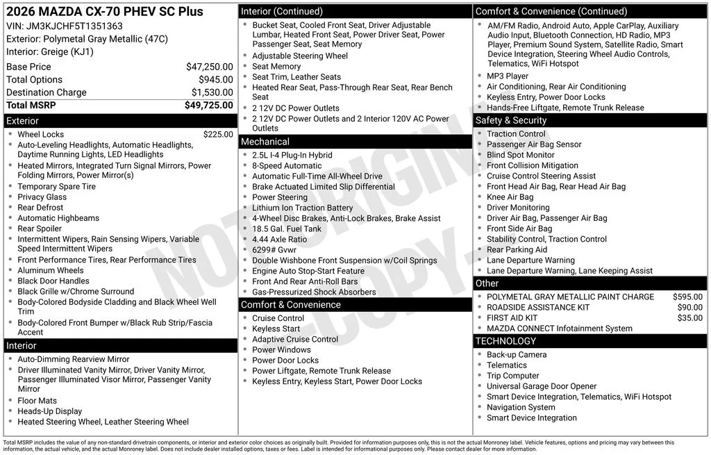 New 2026 Polymetal Gray Metallic Mazda SC Plus AWD image 23