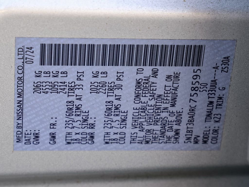 Used 2024 Silver Nissan SV image 32
