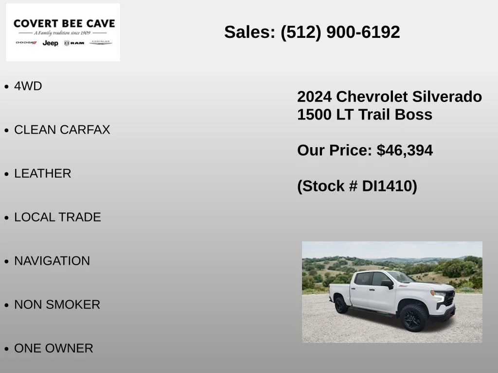Used 2024 White Chevrolet LT Trail Boss image 6