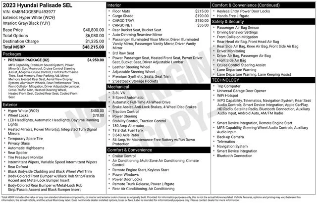 Used 2023 White Hyundai SEL image 7